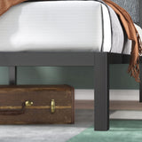 Manila Metal Platform Bed Frame with Upholstered Headboard